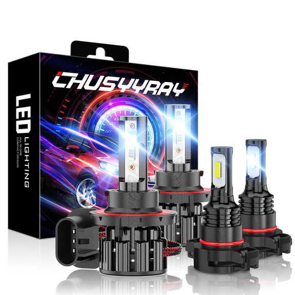 For Ford Escape 2008 2009 2010 2011 2012 LED Headlight Hi-Lo Beam   Fog Light Bulbs Kit 6000K White 4x