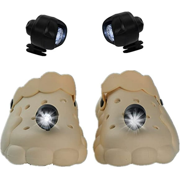 Toe light (black), 2-piece shoe decoration, illuminated small light, waterproof, charming outdoor sports Croc shoe light, shoe decoration, charming adult and ren's fun shoe accessories
