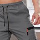 thumbnail image 4 of Pantalones de trabajo para hombre, de color liso, informales, con cintura elástica y bolsillo con cordón., 4 of 8