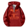 thumbnail image 4 of KHONTS Halloween Plus Size Hoodies for Men Funny Graphic Trick or Treat Pumpkin Quarter Zip Hoodie Sweatshirt Long Sleeve Pullovers Red XXXL, 4 of 4