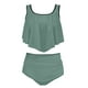 thumbnail image 1 of Bikini de Mujer Trajes de Baño Bikini con Ruffles Conjunto con Sujetador Acolchado Extraíble, Pantalones Cortos de Cintura Alta para la Playa, 1 of 3