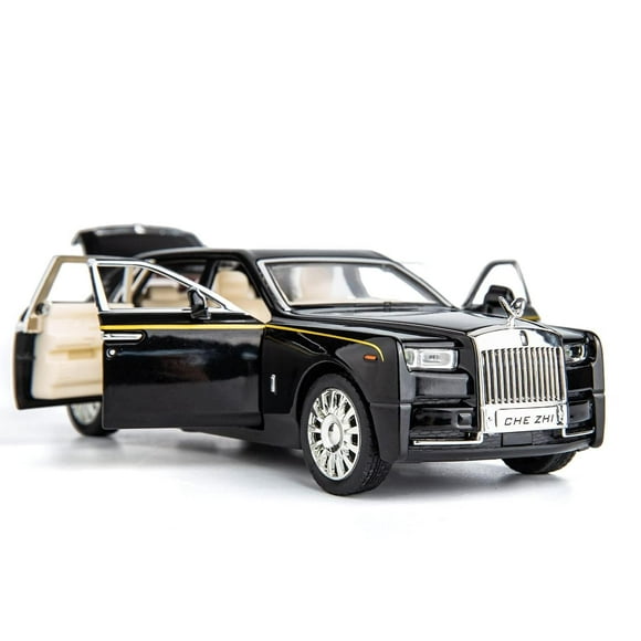 Clubx Rolls-Royce Phantom Model Car,Zinc Alloy Pull Back Toy Car With Sound And Light For Kids Boy Girl Gift (Rolls Royce Phantom),Black