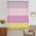thumbnail image 3 of Colorful Stripe Sheer Curtains 84 Inches Long, Modern Pink Purple Yellow Vertical Striped Light Filering Curtains, Breathable Simi Curtain Privacy Drapes for Living Room Bedroom Window Treatment, 3 of 9