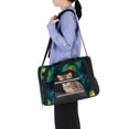 thumbnail image 6 of Peacock Feathers 17x10x11.8 in Pet Carrier Bag - Fabric 900D Oxford Cloth - Sherpa Base - Nylon Webbing - Comfy & Durable Pet Travel Bag for Small Dogs - 200 Characters., 6 of 7