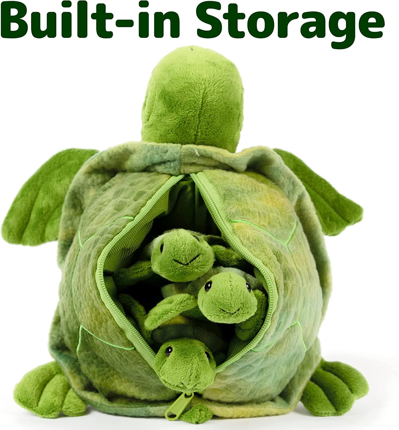 Prextex Plush Turtle with with 3 Little Plush Baby Turtles Zip in Plushies Collection Stuffed Animals Playset | Little Stuffed Animals, Plush Toys, Stuffed Animals for Babies