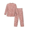 thumbnail image 2 of Kll Rose Gold Pink Glitter Sleepwear Mens Flannel Pajamas,Long Cotton Pj Set, 2 of 9