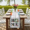 thumbnail image 4 of Vintage Farmhouse Burlap Cotton Table Runner 13x90 Inches Long, Farm Palm Leaves Floral Plaid Wooden Gray Farmhouse Table Runners, Outdoor Dining Tablecloths Decor for Baby Shower/Party/Wedding, 4 of 8