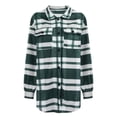 thumbnail image 6 of SDNall Trench Coat for Women 2024 Autunm and Winter Plaid Printed Long Sleeve Turn-Down Collar Suit Cardigan Woolen Coat Tops Plaid Jacket for Woman (Green, Sizes S-XXL), 6 of 9