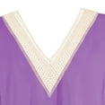 thumbnail image 5 of Awdenio Summer Dresses for Women, Fashion Ladies Summer Solid Causal V-Neck Short Sleeve Vacation Lace Dress Purple 2XL, 5 of 7