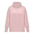 thumbnail image 4 of Women's Sweaters Womens Fall Tops Solid Color Scarf Collar Long Sleeve Pullover Sweater Top Button Detail Knitted Fall Winter Warm Casual Blouse Tunic, 4 of 8