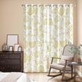 thumbnail image 3 of Boho Yellow Floral Kitchen Curtains 96 Inch Length, Vintage Farmhouse Paisley Plant Leaf Grommet Top Bedroom Living Room Curtains, Light Filtering Cafe Curtain Drapes 2 Panels Set 104''x96'', 3 of 9