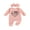 Pink 3, variant on Suealasg Baby Girls Autumn Jumpsuits Headband Long Sleeve Crew Neck Letter Print Rompers 3 6 Months Newborn Girls Coming Home Outfits
