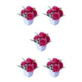 thumbnail image 2 of Transemion Wide Application Artificial Plant For Various Settings Low Maintenance Rose Red 5Set, 2 of 6