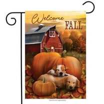 Briarwood Lane Welcome Fall Puppies Garden Flag