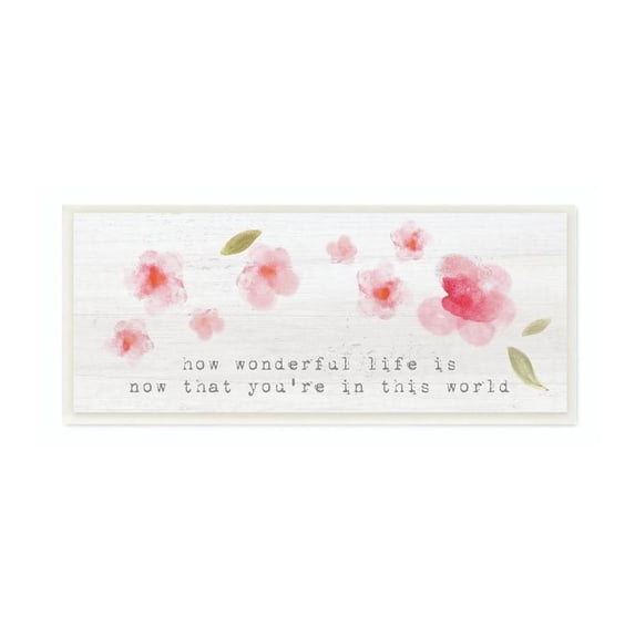 The Kids Room by Stupell How Wonderful Pink Flower Kids Design Wall Plaque by Daphne Polselli
