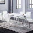 thumbnail image 5 of Tony 72 Inch Rectangular Wood Dining Table, Leaf Extension, Metal, White, 5 of 7
