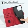 thumbnail image 6 of ELEHOLD Crossbody Leather Wallet Case for iPhone 14 Pro Max Practical Card Holders Stand Function Detachable Shoulder Strap Shockproof Purse Case Women Girls for iPhone 14 Pro Max 6.7" -Red, 6 of 9
