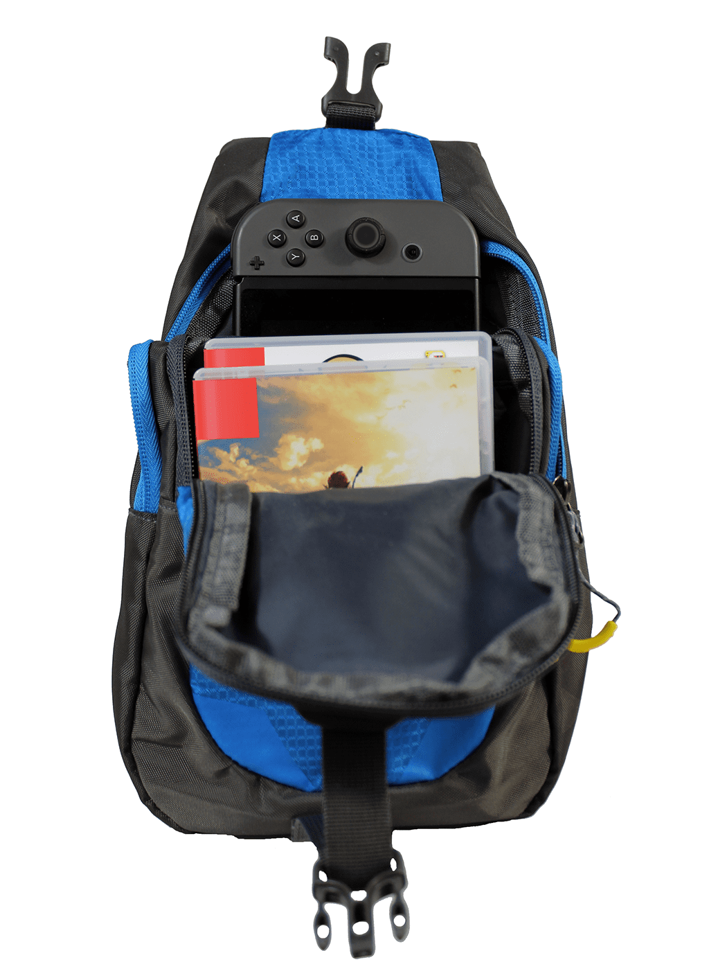 HDE Nintendo Switch Backpack Gamer Elite Crossbody Travel Bag Holds Console Games Joy-Cons and More (Blue) by HDE