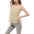 thumbnail image 2 of Maternity Tank Top Women's Sleeveless Nursing T-Shirts with Bra Pad Round Neck Pregnancy Breastfeeding Cami Basic Summer Vests Green M, 2 of 9