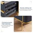 thumbnail image 4 of OKD Faux Marble Tabletop Nightstand with Charging Station, Modern Luxury Wood Side Table with 2 Drawers & Gold Metal Decor for Living Room Bedroom, Dark Blue, 4 of 7