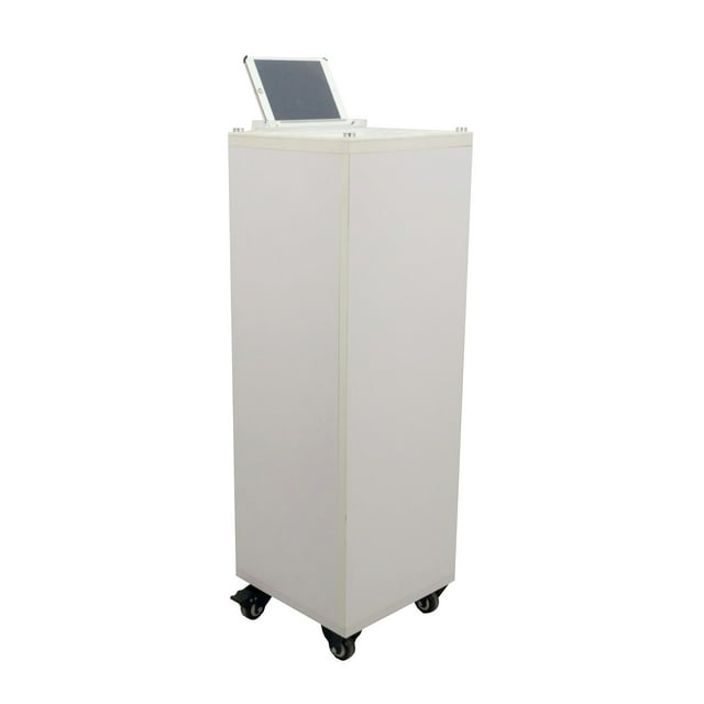 Make to order allow 3 months.FixtureDisplays® Mobile Floor Display For Rings, White Rack Stand, Anti-theft Ring Organizer with Wheels & Sign Holder 11054