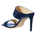 thumbnail image 3 of YDN Women Simple Stiletto Thin High Heel Slide Sandals Square Open Toe Slip On Mules Office Ladies Dress Sexy Shoes Size 6 Navy, 3 of 4