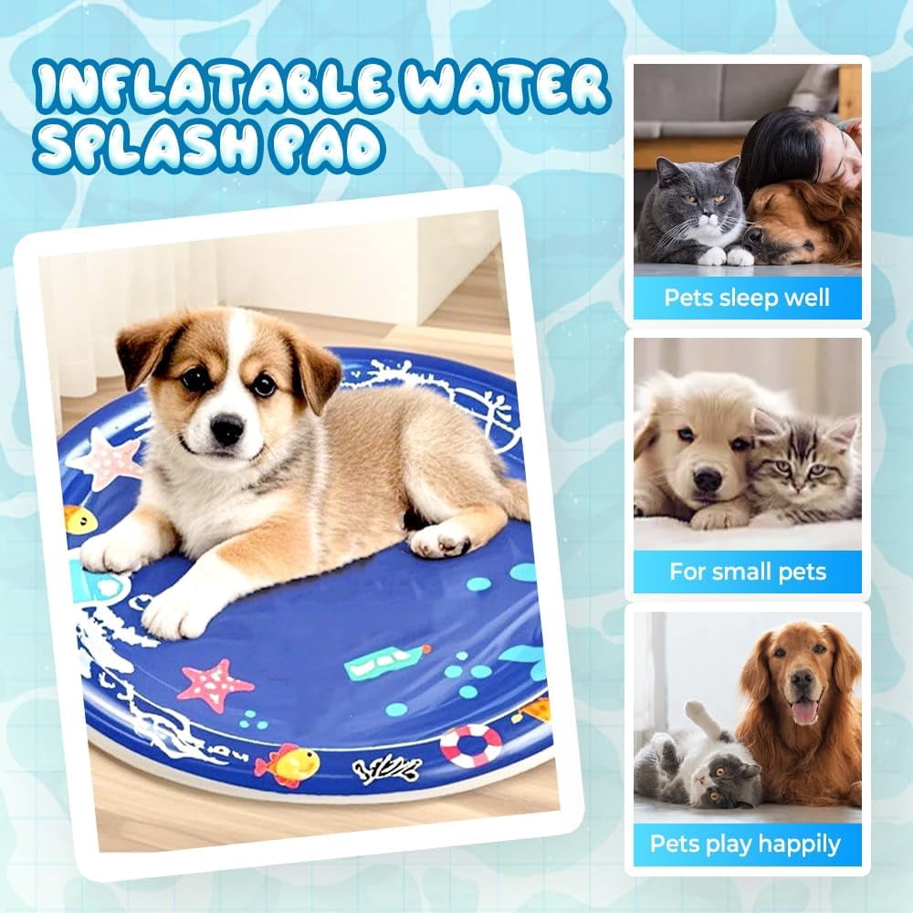 Thickened Water Sensor Play Mat, 2025 New Sensory Water Play Mat for Cats Pet, Cat Water Play Mat, Water Sensor Mat for Kids Cool Comfort Inflatable Tummy Time Water Mat (A13)