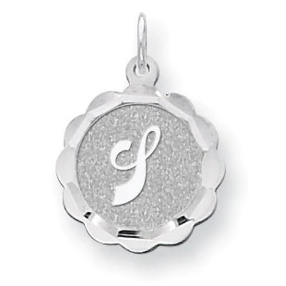 Sterling Silver Brocaded Initial J Charm