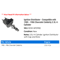 thumbnail image 2 of Ignition Distributor - Compatible with 1985 - 1986 Chevy Celebrity 2.5L 4-Cylinder, 2 of 2