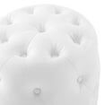 thumbnail image 5 of Modway Amour Tufted Button Round Faux Leather Ottoman in White, 5 of 6