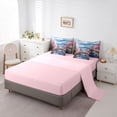 thumbnail image 5 of Manfei Cherry Blossom 7-Piece Twin Bedding Sets,Japanese Architecture Bedding Comforter Set,Natural Snowman Mountain Sheet Sets For Girls Kids,Luxury Bedroom Decor Reversible, 5 of 8