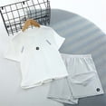 thumbnail image 7 of Girls Kids 2 Piece Set Short Sleeve Crewneck T-Shirt and Breathable Quick Dry Athletic Shorts Summer Activewear Outfit White,Size 2-3T, 7 of 7