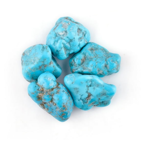 QNAVIC 5pcs Natural Raw Polished Turquoise Gemstone, Chakra Healing Crystal, Rough Crystals and Gemstone, Birthstone Crystal for Jewelry Making Supplies, Gift for her, DIY Crafts, Loose Gemstones