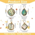 thumbnail image 2 of 8pcs 4 styles Natural Abalone Shell/Paua Shell Pendants with Eco-Friendly Copper Wire Wrapped Teardrop & Flat Round & Rectangle & Square Real 18K golden Plated, 2 of 7