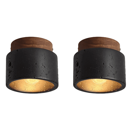 2X Japanese Style Wabi-Sabi Ceiling Light E27 Three Color Dimming for Kitchen Hallway Living Room Study Hall Tea Room B,2 x Wooden Ceiling Lamps,Walnut Color