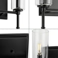 thumbnail image 4 of Elara Collection Two-Light New Traditional Matte Black Clear Glass Bath Vanity Light, 4 of 6