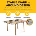 thumbnail image 4 of Spring Bees Daisy Table Cloths for 3 Foot Rectangle Tables, Rustic Tulips Dots Brown Striped Burlap Patio Waterproof Elastic Fitted Tablecloths, Washable Rectangular Table Cover for Camping, 4 of 8