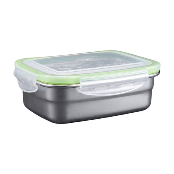 304 Stainless Steel Refrigerator Sealed Pyxis L Size, Rectangular Bento Pyxis Lunch Pyxis With Lid Organizer