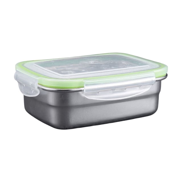 Small Lunch Box,Stainless Steel Lunch Box 304 Stainless Steel Refrigerator Sealed Box with Lid Organizer Rectangular Bento Box Lunch Box Bento Lunch Box,Stainless Steel Bento Box