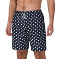 thumbnail image 5 of Mens Swim Trunks Stars Navy Blue White Quick Dry Board Shorts with Compression Liner, 5 of 6