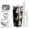 thumbnail image 6 of 20oz Tumblers Black Halloween Ghosts and Pumpkins Stainless Steel Vacuum Insulated Double Wall Travel Tumbler Cups Mug with Lid and Straw,Cleaning Brush for Cold & Hot Drinks, 6 of 7