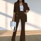 thumbnail image 4 of Traje de pantalón largo de 2 piezas, traje de mujer de 2 piezas, traje de color liso, traje casual de 2 piezas, fiel a su promesa, 4 of 6
