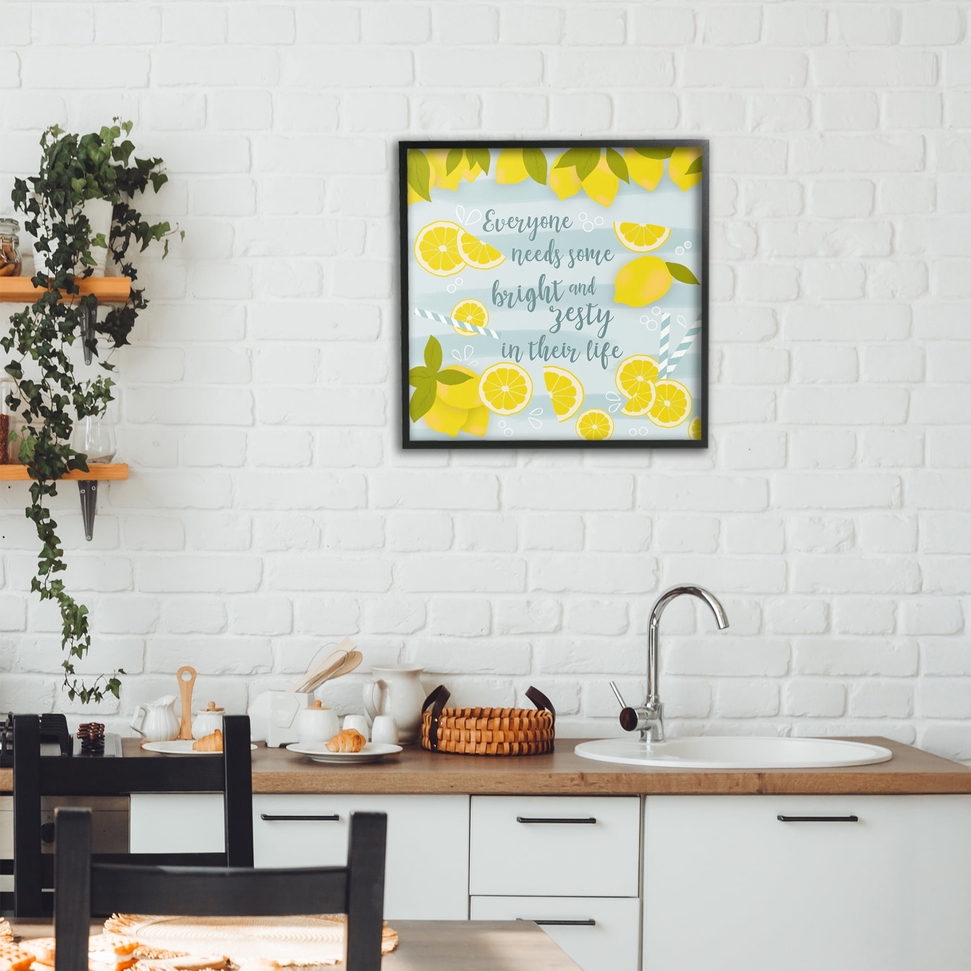 Stupell Industries Everyone Needs Bright & Zesty Black Framed Giclee Art, design by Anna Quach