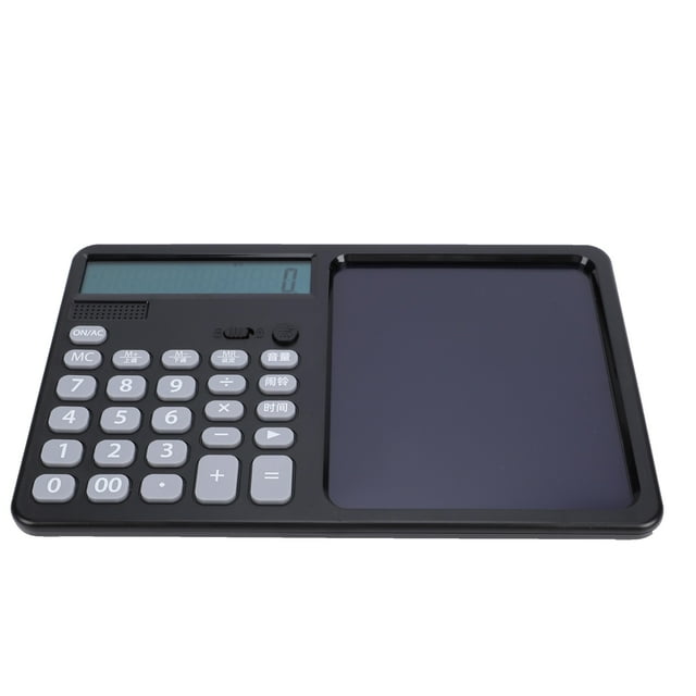 Calculatrice de Bureau avec Bloc-Notes, Affichage à 12 Chiffres, Bloc-Notes 7 Pouces Multifonctionnel Silencieux avec Stylet Inclus et Fonction Effaçable, 4 Pieds Antidérapants pour Affaires
