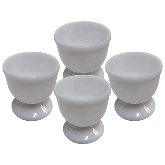 4 Pcs Egg Cup Set, White PP European Style Egg Holder for Boiled Eggs, Reusable Breakfast Tableware & Modern Kitchen Dining Essentials