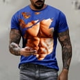 thumbnail image 2 of Chemises pour Hommes, T-Shirt Décontracté pour Hommes à Imprimé Musculaire Tee T-Shirt Graphique Tee Extérieur Quotidien Vacances Manches Courtes Col Rond Chemise Printemps Été Vêtements Habillement, 2 of 6