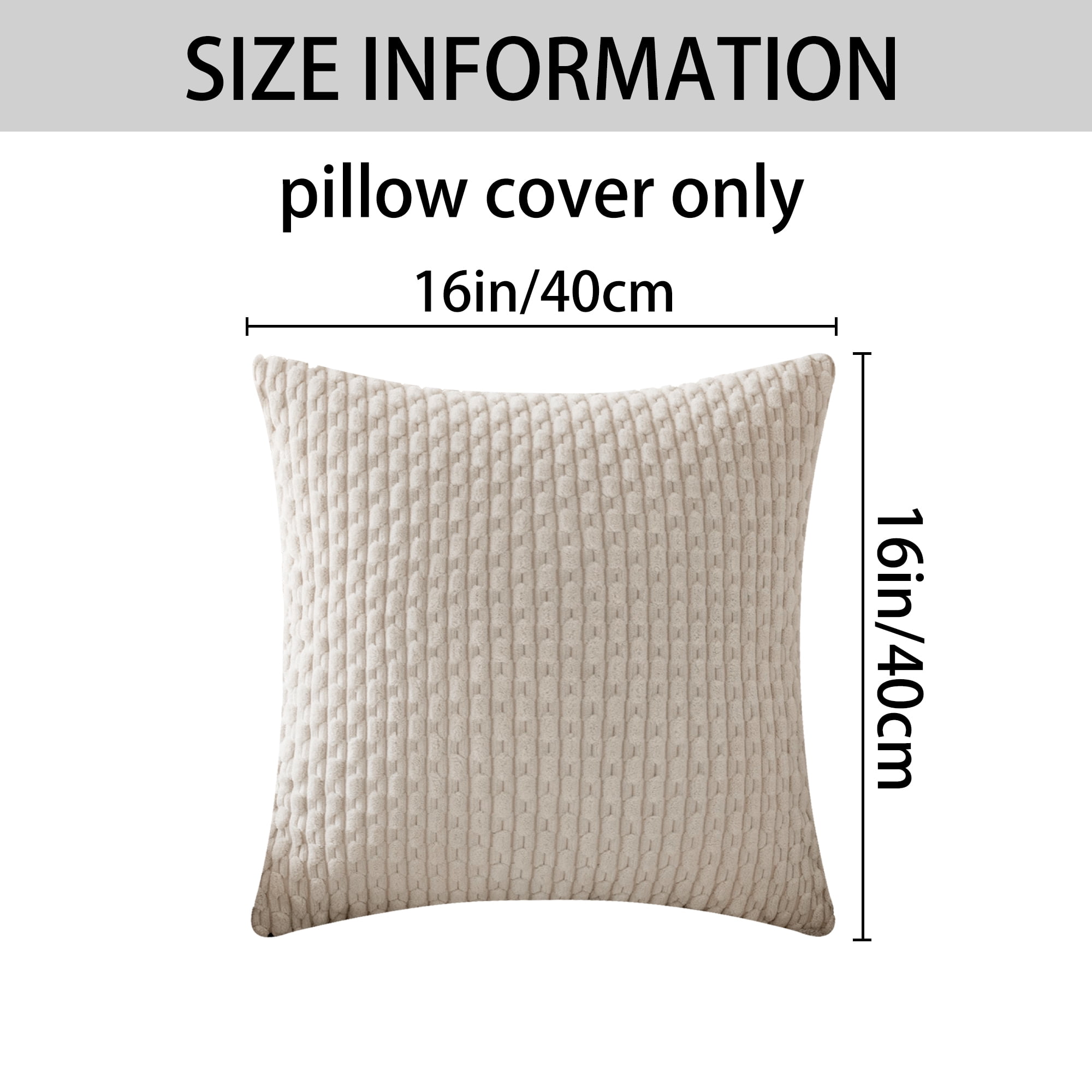 REGALWOVEN Decorative Throw Pillow Covers Pack of 2 for Couch Bed Sofa Home Decor Soft Corduroy Cushion Pillow Cases Beige 16" x 16"