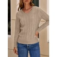 thumbnail image 4 of DOKOTOO Sweaters for Women Cable Knit Pullover Sweaters Long Sleeve V Neck Sweaters Jumper Tops, 4 of 7