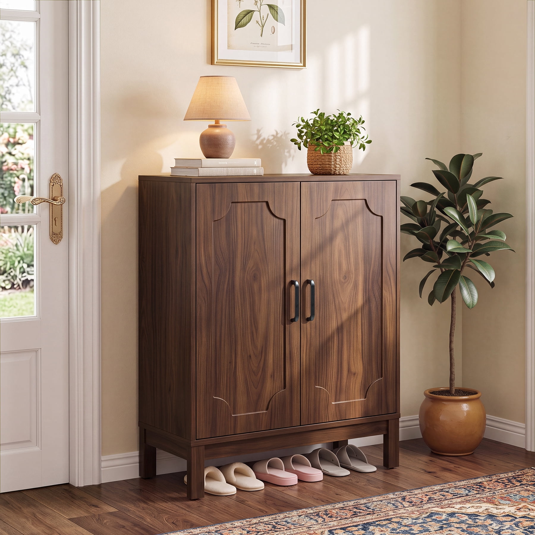 Free Shipping! ONLINE Johnson 2-Door Shoe Cabinet Espresso Solid
