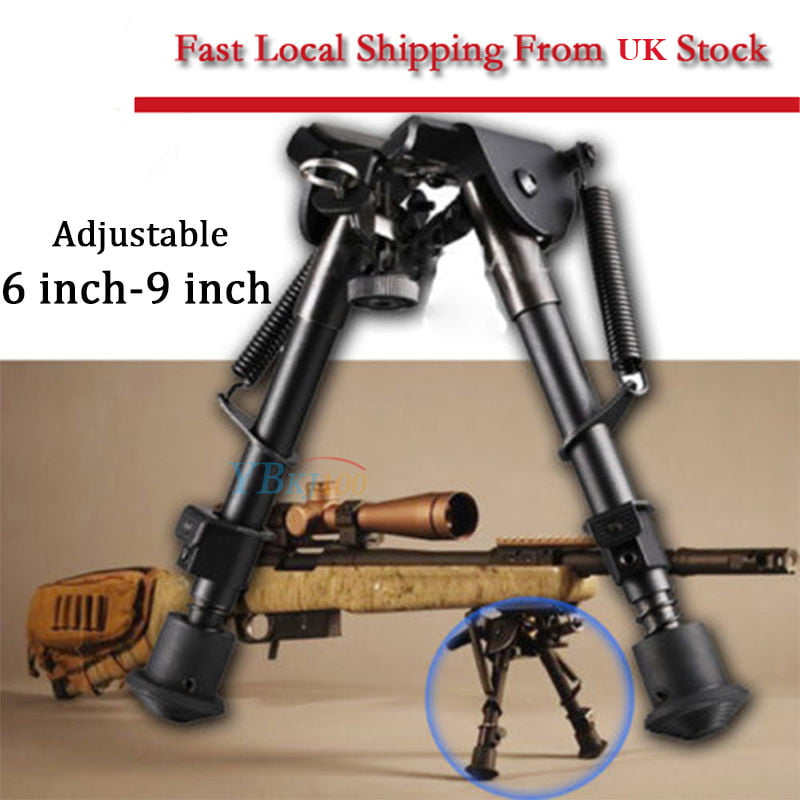 6" 9" Adjustable Spring Swivel Bipod for Rifle with 20mm Picatinny Rail Mount 